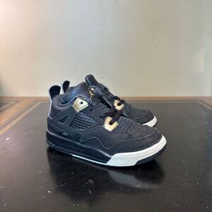 Nike Air Jordan 4 Retro Black Gold Royalty 308500-032 Toddler Td Size 9C